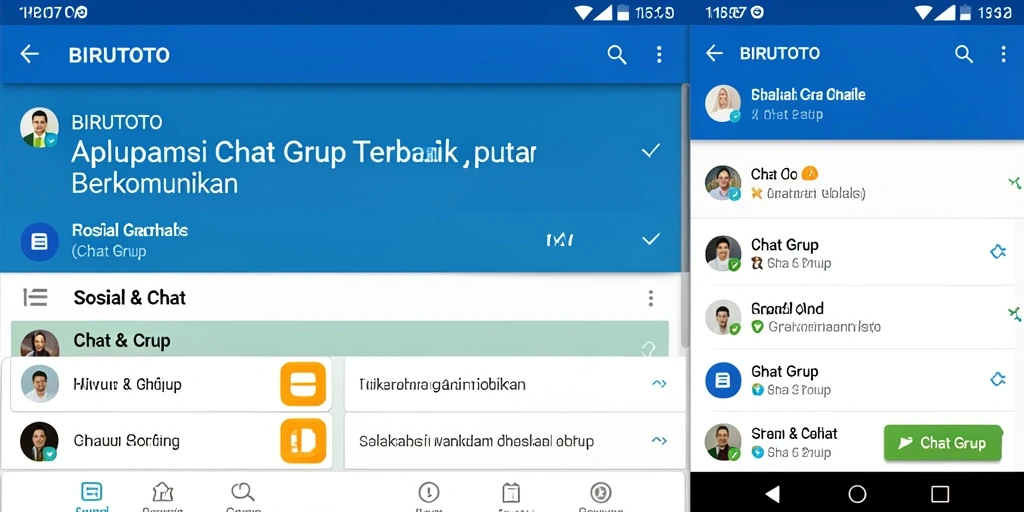 Antarmuka BIRUTOTO yang menarik untuk Chat Grup.