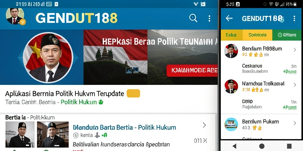 Antarmuka hanya menampilkan informasi politik dan hukum terkini.