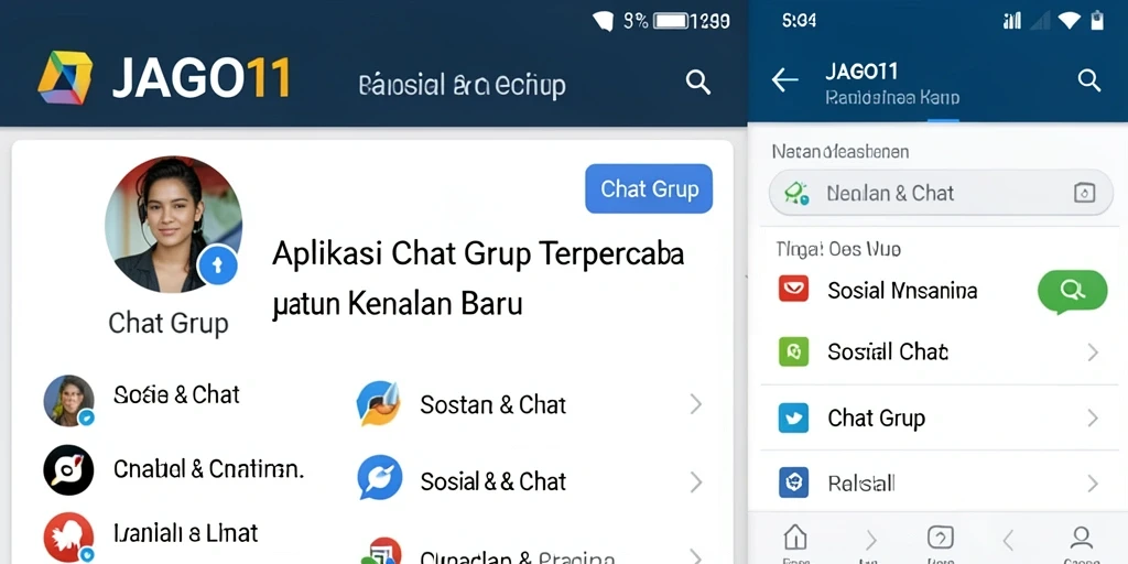 Tampilan antarmuka JAGO11 yang menarik dengan fitur-fitur Chat Grup.