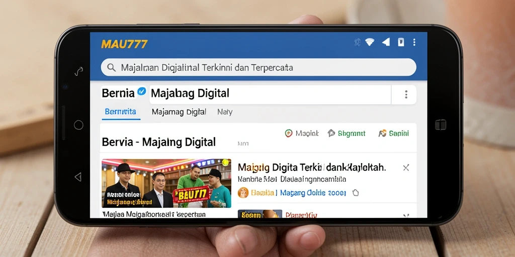 Antarmuka aplikasi MAU777 yang menarik dan informatif untuk Majalah Digital.