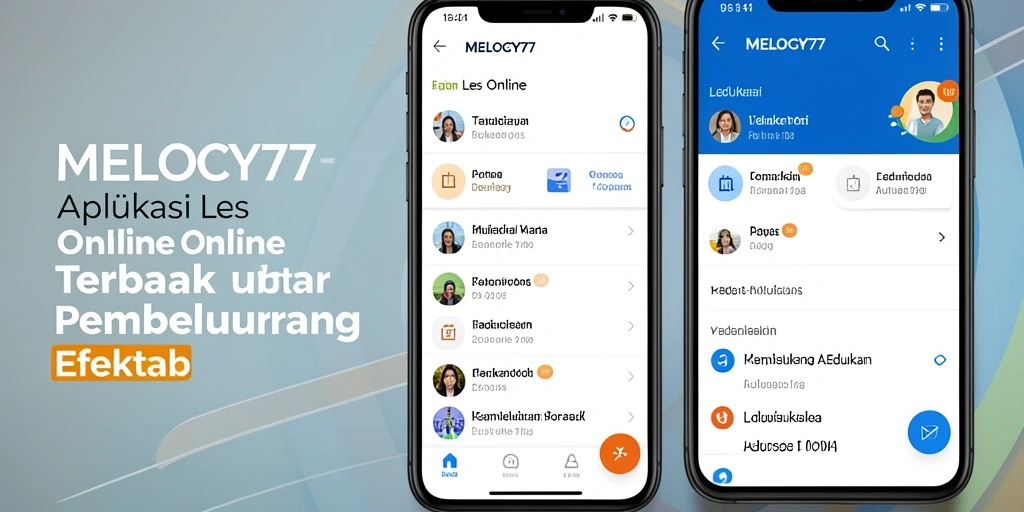 Antarmuka MELODY77 yang sederhana dan fungsional untuk Les Online.