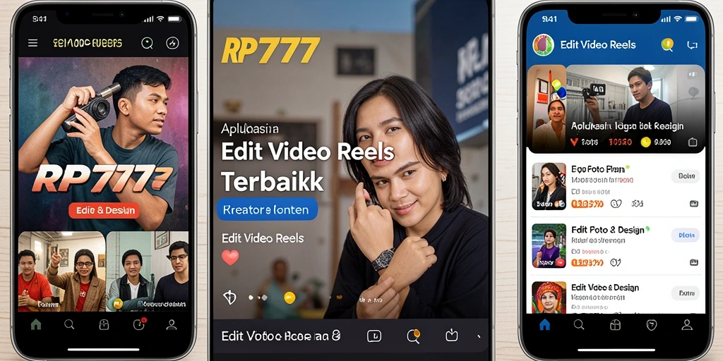 Tampilan antarmuka RP777 untuk Edit Video Reels yang menarik.