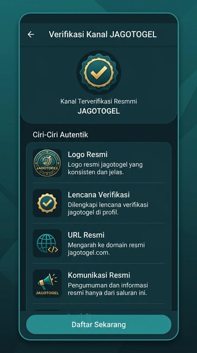 Tampilan kanal resmi jagotogel